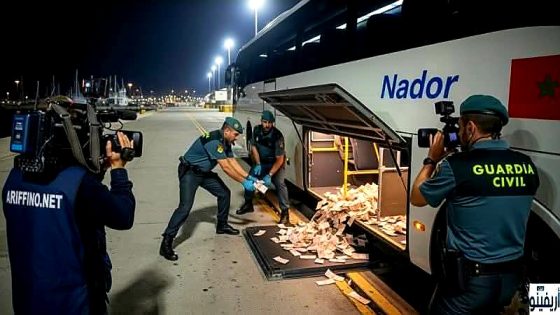 عملية هوليوودية بميناء ألميريا: إحباط تهريب أكثر من 200 ألف يورو داخل حافلة متجهة إلى الناظور